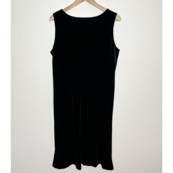 Spencer Alexis Velvet Midi Dress Womens Large Black Sleeveless Classic Cocktail - Picture 7 of 9